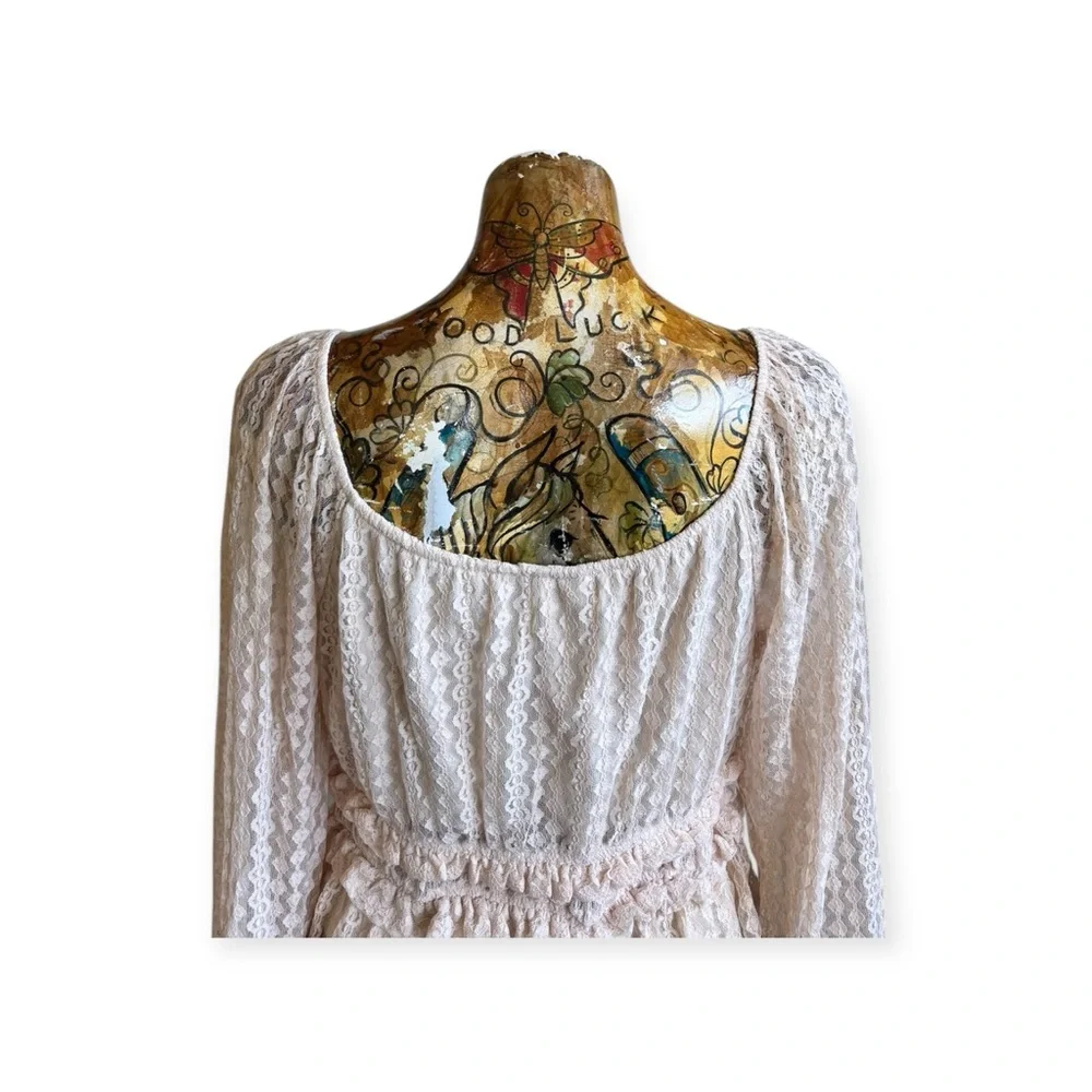 IRIS lace top blouse peplum long sleeve large - Picture 5 of 11